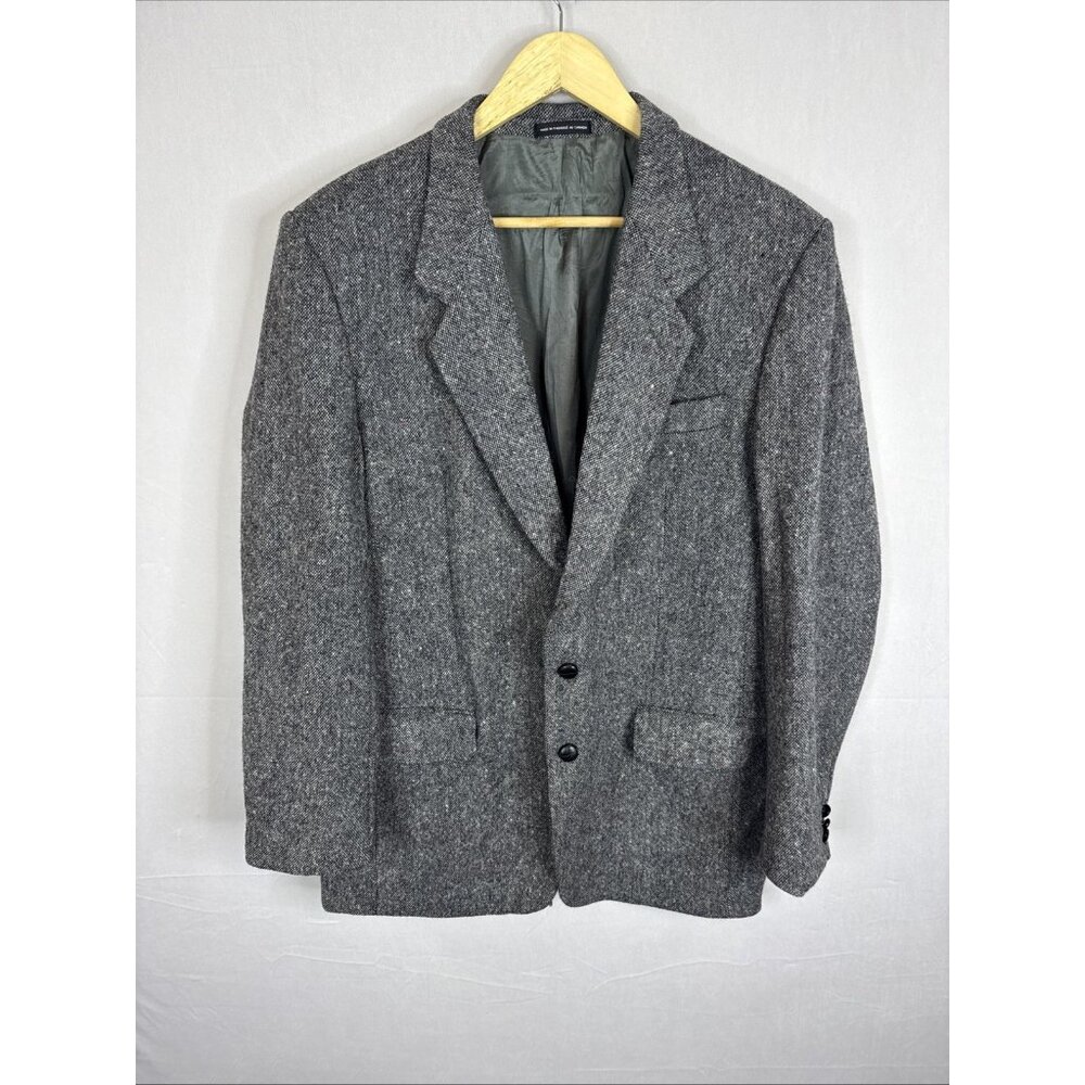 Magee Men 42 Donegal Irish Tweed Blazer Gray Speckled Wool Sport Coat